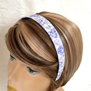 Liberty of London Lavender Felicite Liberty Tana Lawn® Lilac Green Cotton Peony Floral Sprays Flowered Hairband Bold Purple image 2