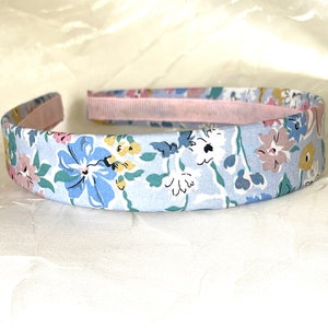 Liberty of London California Bloom Blue Pink Hairband Liberty Floral Print Blue Flower Headband Liberty Hairband Back to School image 1