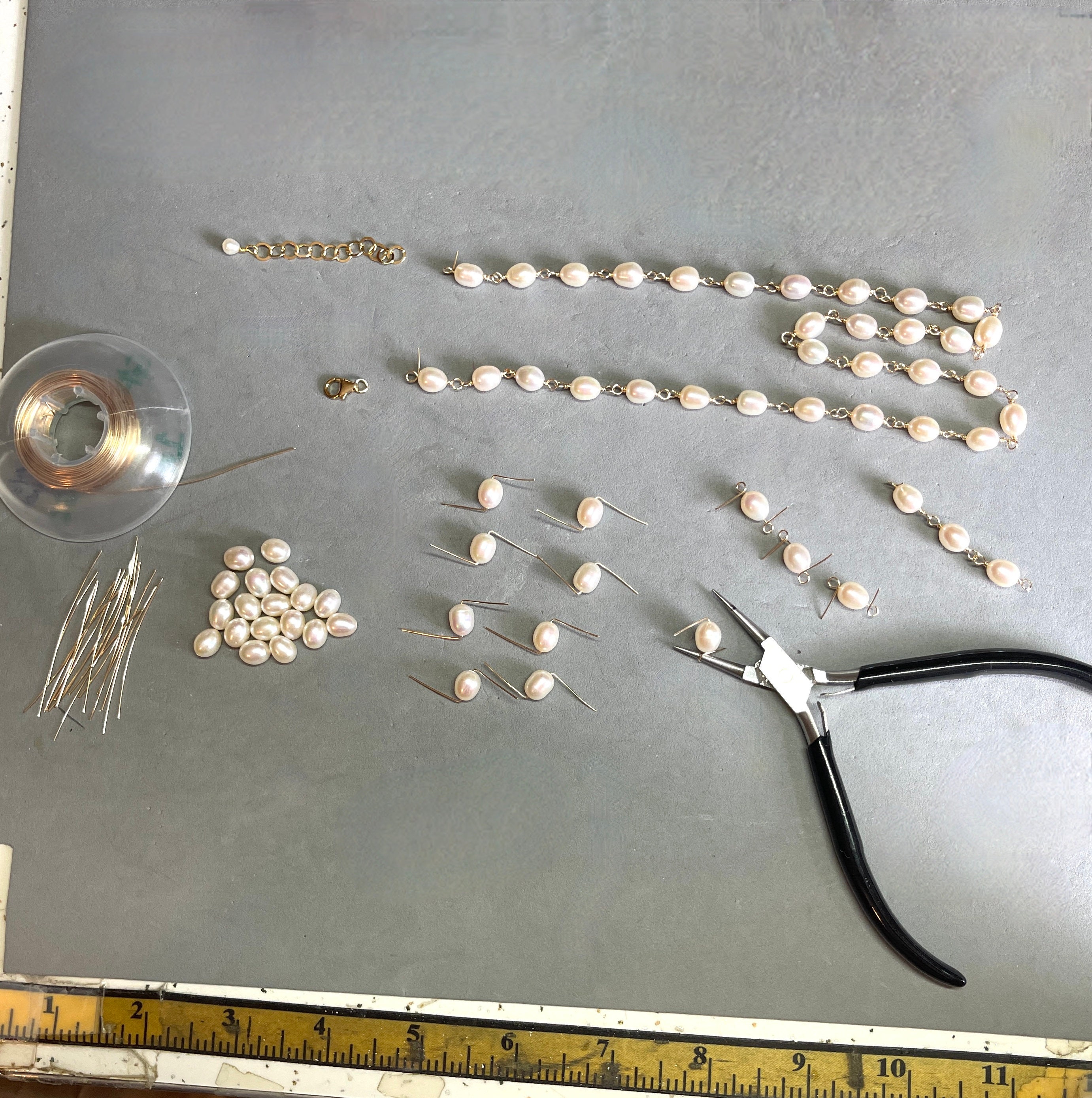 Two Strand Pearl Bib - June Birthstone - Pearl Station Chain