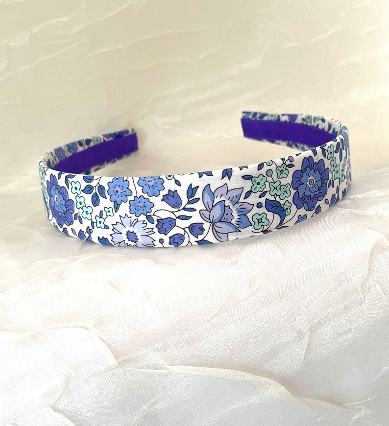 Liberty of London Liberty Tana Lawn® Purple Danjo Periwinkle Floral William Morris Print Victorian Alice Band Back to School image 6