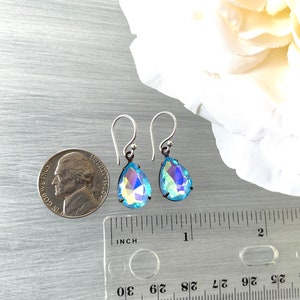 Electric Aquamarine Vintage Teardrop Neon Sky Blue Color Changing 10x14mm Drop Vintage Crystals Vintage Aquamarine Caribbean image 3