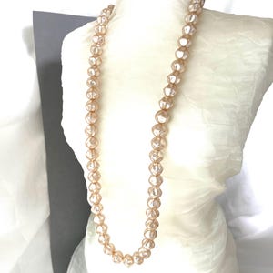 Opera Length Pearls - Off White Baroque - Mid Century Style - Long Pearl Necklace - Large Baroque Pearls - Baroque Pearl Choker - Flapper