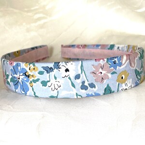 Liberty of London California Bloom Blue Pink Hairband Liberty Floral Print Blue Flower Headband Liberty Hairband Back to School image 7