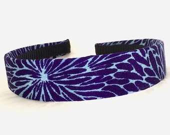 Vintage Kimono Silk - Violet Chrysanthemum - Japanese Kimono - Gifts Under 25 - Japanese Hairband