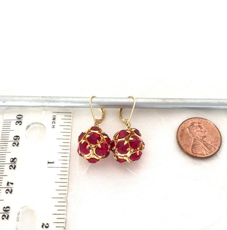 Crystal Earrings Red Christmas Earrings Ornament Earrings Etsy