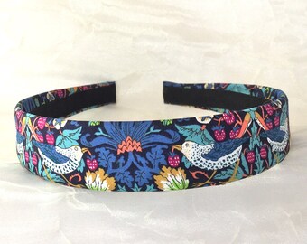 Liberty of London - Strawberry Thief - Liberty Bird Print - Animal Print Hat - Wild Strawberries - Ready to Ship Gift - Floral Hairband