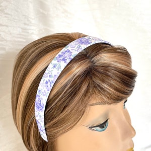 Liberty of London Lavender Felicite Liberty Tana Lawn® Lilac Green Cotton Peony Floral Sprays Flowered Hairband Bold Purple image 4