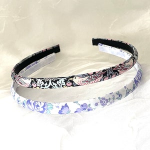 Liberty of London Skinny Headband Set Strawberry Thief Felicite Violet Mint Liberty Set of 2 Floral Hairband Narrow Hairbands image 1