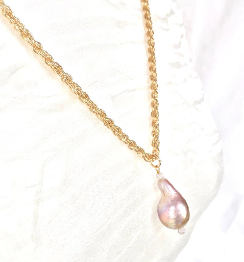 Akoya Pearl Pendant Baroque Pearl Pearl Solitaire Pink | Etsy