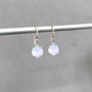 Pale Opal Crystal Light Pink Round Austrian Crystal Petite Dainty Small Lightweight Delicate Rosewater Opal Milk Glass Dangle image 5