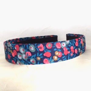 Liberty of London - Wiltshire Bud Navy - Liberty Tana Lawn® - Red Magenta Pink - Flower Hairband - Girl Birthday Gift - Back to School