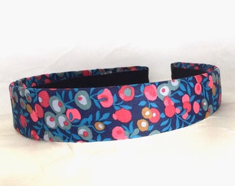 Liberty of London - Wiltshire Bud Navy - Red Magenta Cotton - Liberty Alice Band - Ready to Ship - Liberty Flower Print - Girl Birthday Gift