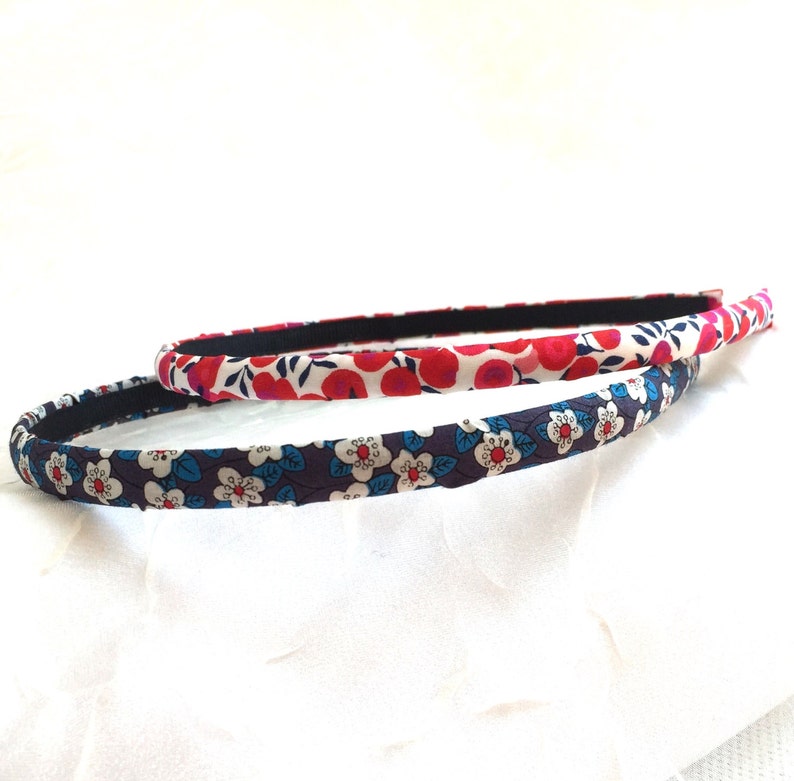 Liberty of London Skinny Hairband Set Liberty Hairband Set Narrow Set of 2 Liberty Flower Print image 9