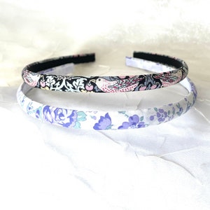 Liberty of London Skinny Headband Set Strawberry Thief Felicite Violet Mint Liberty Set of 2 Floral Hairband Narrow Hairbands image 5