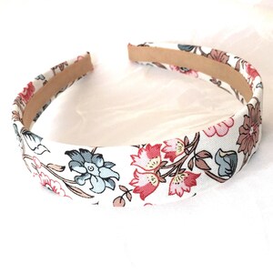 Trumpet Vine Flower - Bright Floral Cotton - Victorian Hairband - William Morris Print - Riley Blake Design - Climbing Vine Fabric - Peony