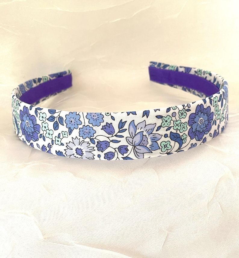 Liberty of London Liberty Tana Lawn® Purple Danjo Periwinkle Floral William Morris Print Victorian Alice Band Back to School image 7