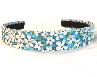 Liberty of London - Liberty Petal Wish - Small White Flowers - Turquoise Floral - Ready to Ship Gift - Liberty Hairband