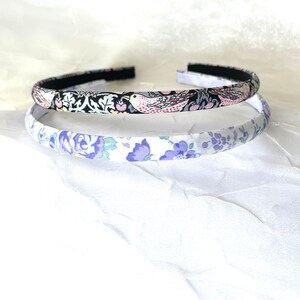 Liberty of London Skinny Headband Set Strawberry Thief Felicite Violet Mint Liberty Set of 2 Floral Hairband Narrow Hairbands image 7