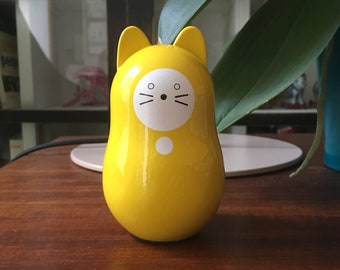 だるま猫（黄色）ミックスだるま＆招き猫　招き猫　日本の伝統　おもちゃ　ギフト　禅　達磨