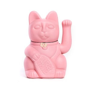 Lucky Cat wellcome manekineko fortune gift (3 sizes L-M-S) japanese tradition Colour: bubblegum pink