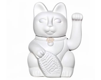 Diminuto Cielo. Lucky Cat wellcome manekineko fortune gift (3 tailles L-M-S) tradition japonaise Couleur: blanc