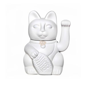 Diminuto Cielo. Lucky Cat wellcome manekineko fortune gift 3 sizes L-M-S japanese tradition Colour: white image 1