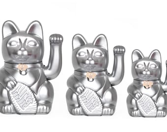 Japanese tradition Colour silver Lucky Cat wellcome manekineko fortune gift
