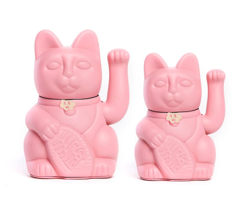 Lucky Cat wellcome manekineko fortune gift (3 sizes L-M-S) japanese tradition Colour: bubblegum pink image 6