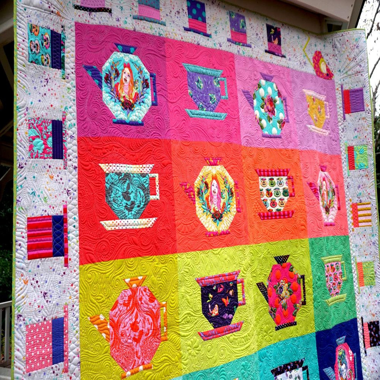 Tula Pink Mad Hatter Tea Party Quilt Kit Featuring Curiouser Etsy