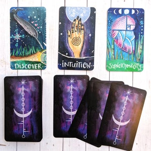 Inspiring Divination Cards, The Intuitive Discovery Oracle Deck, Colorful Beginner ID Oracle Deck, 50 Cards Originally Hand-Painted