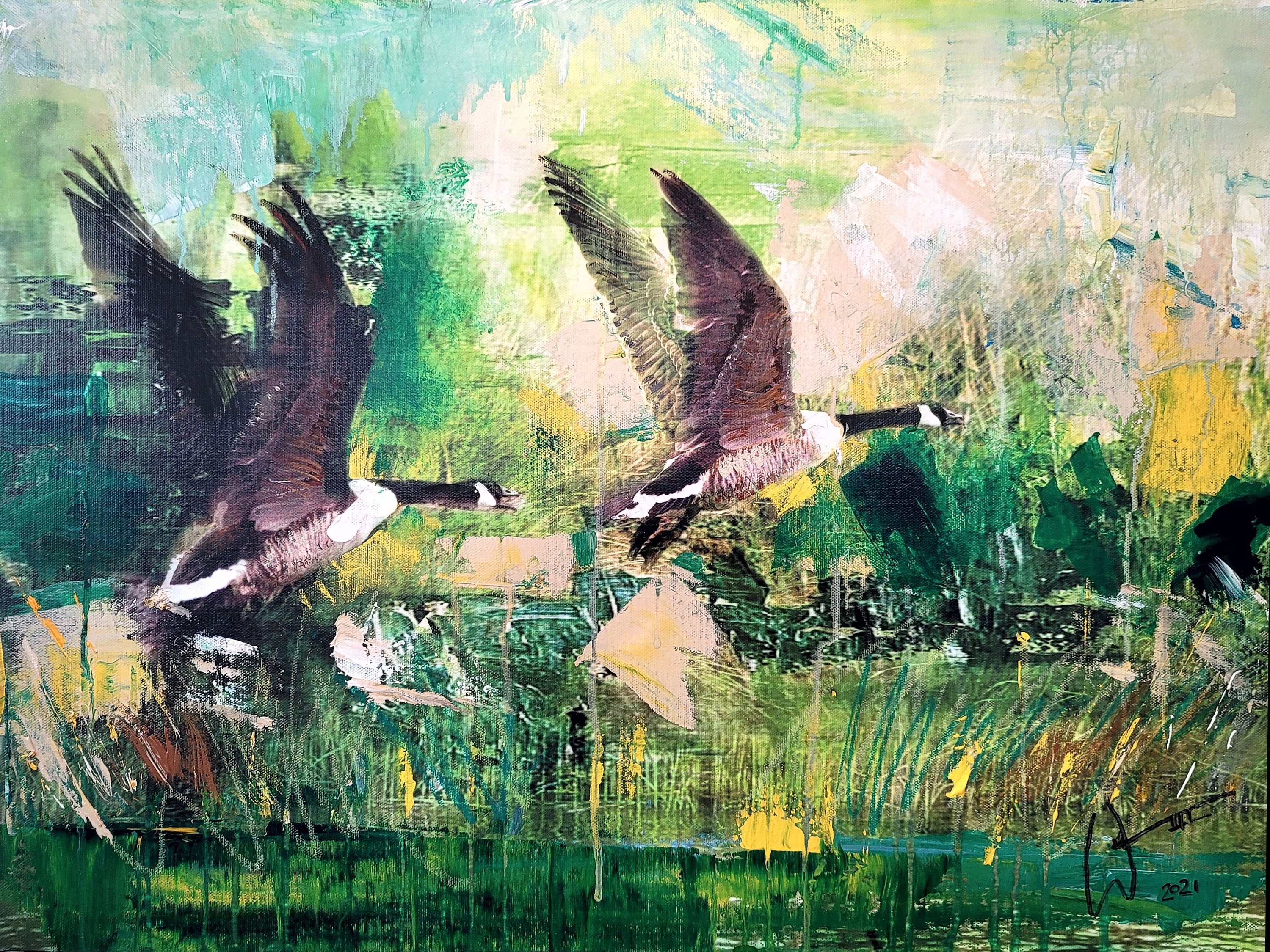 Canadian Geese 20x16 Limited Edition Print - Etsy UK