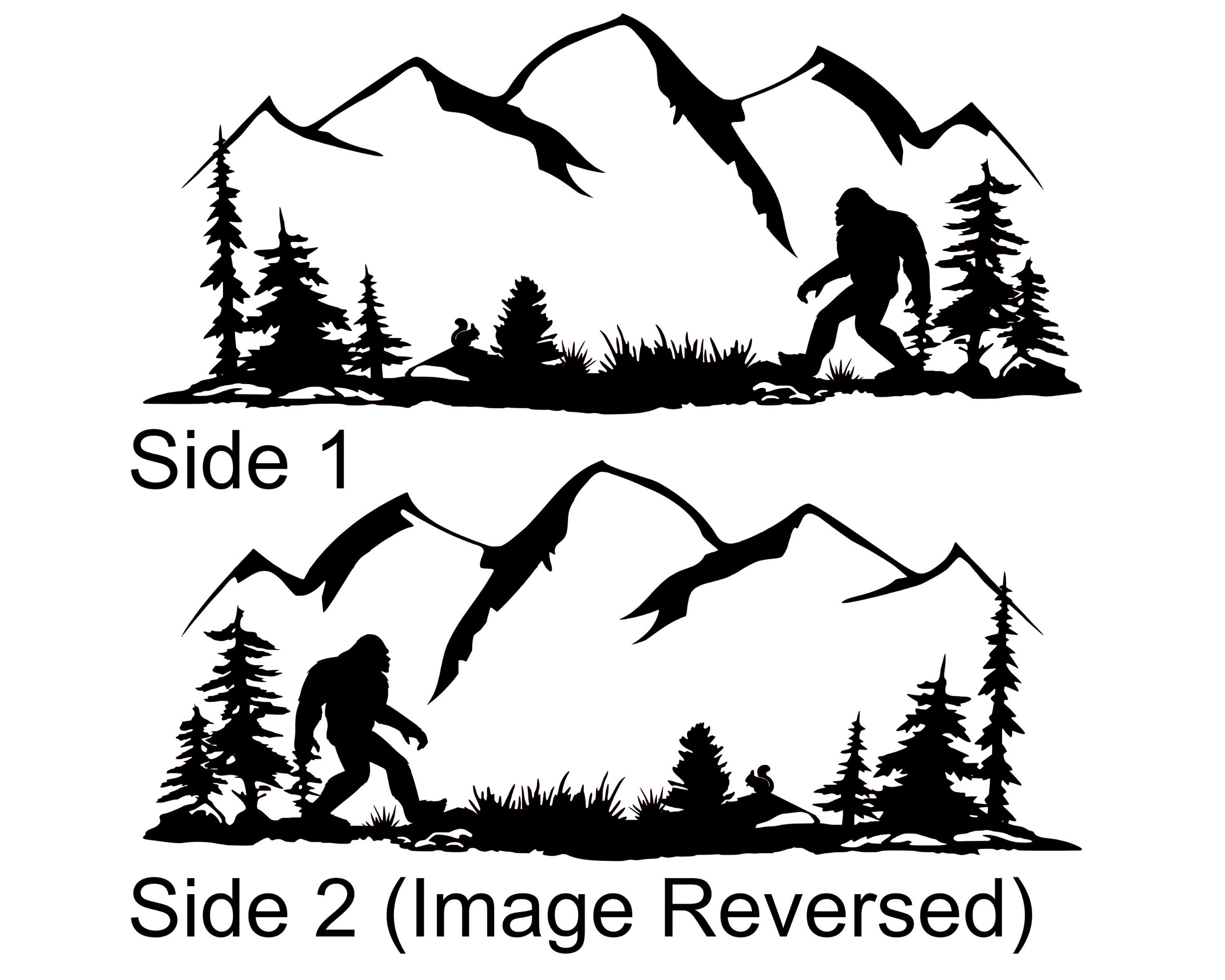 Custom Address Decal Bigfoot in the Woods Mailbox Numbers Etsy