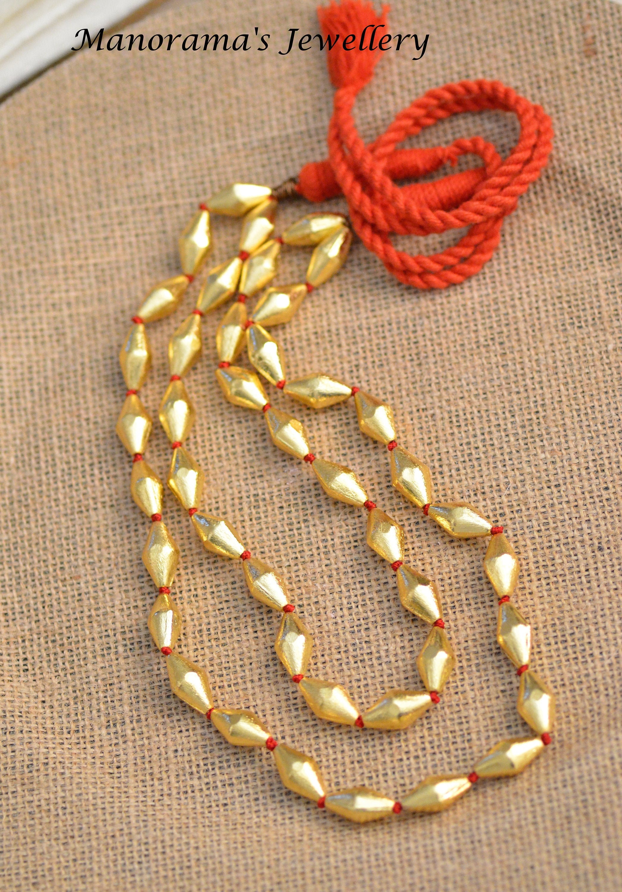 Gold polish , Silver , double layer dholki necklace/Bormala – Kevasilver