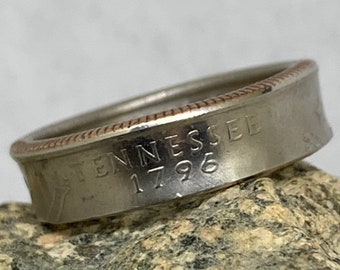 Any U.S. State Quarter Copper Coin Ring, Gift For Him or Her