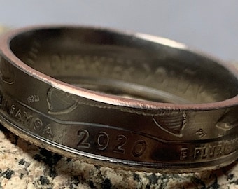 Anello con moneta da un quarto di dollaro in rame del 2020, regalo per lui o per lei, 4 opzioni