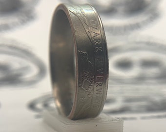 Anello con moneta da un quarto di dollaro statunitense in rame Ozark Riverways del 2017