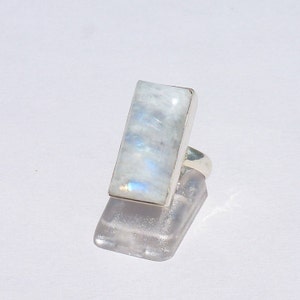 WHITE LABRADORITE RING SIZE 52 bezel-set stone ring, rainbowmoonstone, ring size 52, 925 silver labradorite cabochon ring