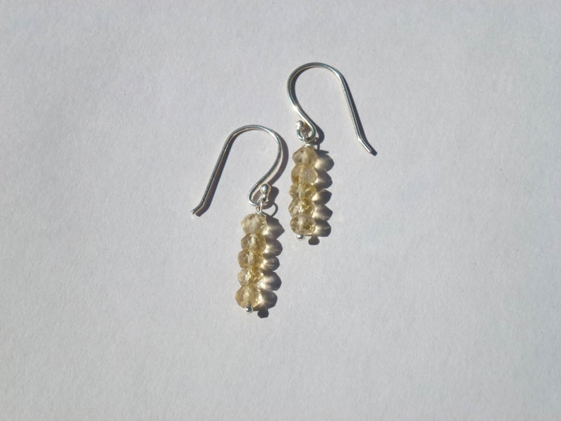 BOUCLES CITRINe Silver faceted pearls 925 fine stone gift woman cheap birthday woman silver earrings gemstone earrings