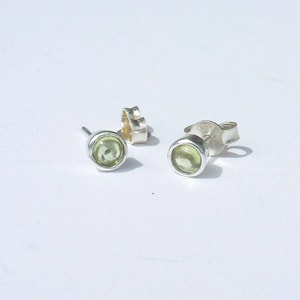 925 SILVER PERIDOT STUDS, French gift woman, gift woman, woman&#39;s birthday, peridot gemstone earrings gemstone studs