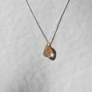 CITRINE PENDANT 925 SILVER chain, Cheap stone necklace, citrine chain necklace, fine stone chain necklace in the middle