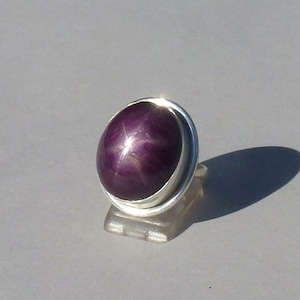 Pierścionek ze srebra próby 925 z rubinem w kształcie gwiazdy, duży naturalny rubin w kształcie gwiazdy, duży rubin w kształcie gwiazdy, rozmiar pierścionka 59, asteryzm, ogromny pierścionek z rubinem w kształcie gwiazdy, rozmiar 9, rozmiar amerykański 9