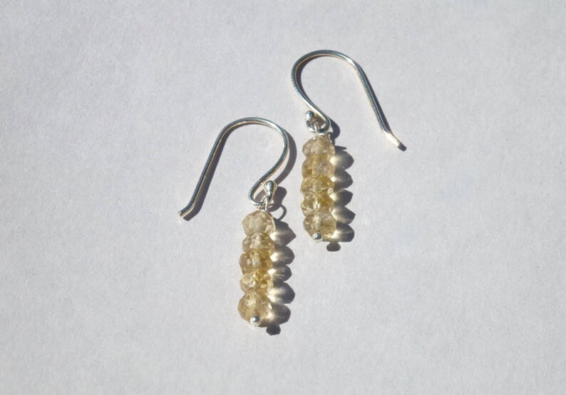 BOUCLES CITRINe Silver faceted pearls 925 fine stone gift woman cheap birthday woman silver earrings gemstone earrings