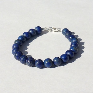 LAPIS LAZULI BRACELET silver 925 stone bracelet women&#39;s bracelet blue stone lithotherapy bracelet lapiz lazuli mala lapis stone bracelet