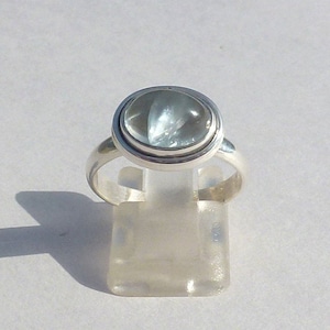 FLUORITE RING SILVER 925 ring size 60 oval cabochon ring fine stone natural stone women&#39;s silver ring women&#39;s gift silver ring