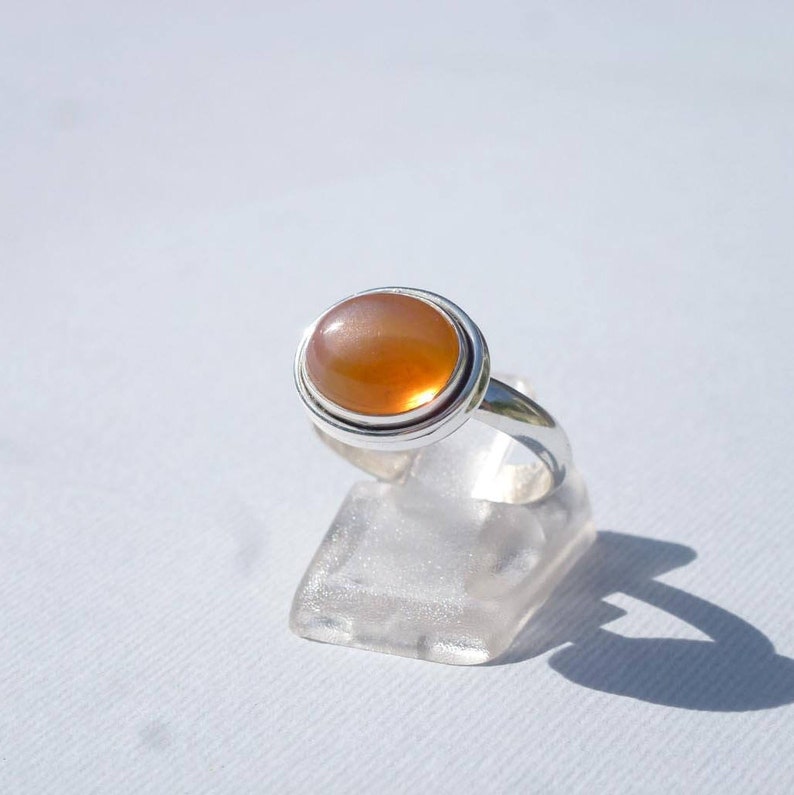 women rings stone ring ring man women size 7 Us ring size 55 gift ring CARNELIAN Silver 925 oval cabochon ORANGE gemstone