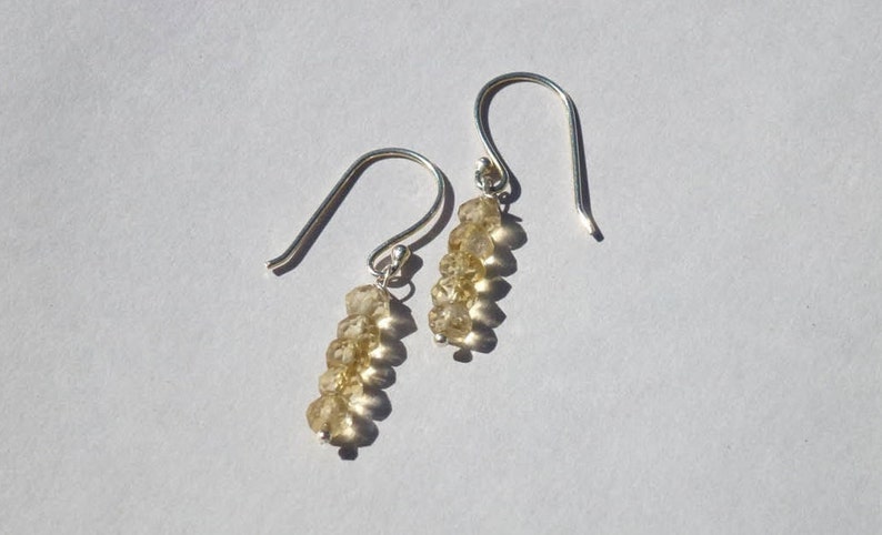 BOUCLES CITRINe Silver faceted pearls 925 fine stone gift woman cheap birthday woman silver earrings gemstone earrings