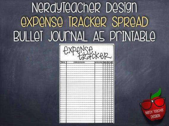bullet journal expense tracker etsy