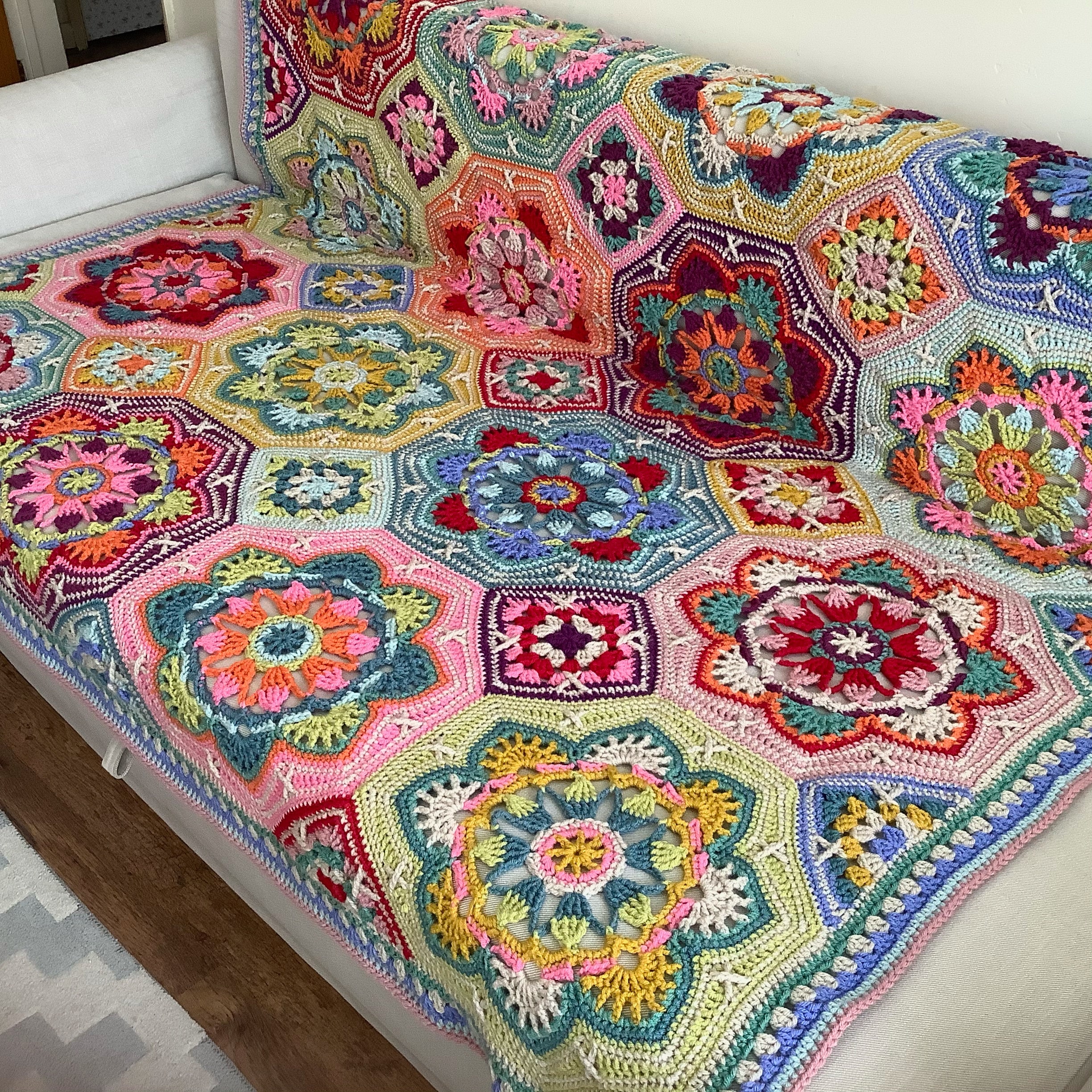 Handmade Persian Tiles Crochet Blanket Etsy