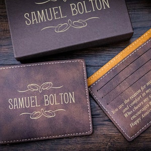 Personalized mens wallet - Custom engraved wallet is a great gift for any occasion.