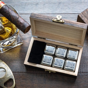 Personalized Whiskey Stones: Engraved Stainless Steel Ice Cubes